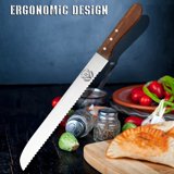Ravlors 10-Inch Serrated Bread Knife, Rosewood Handle