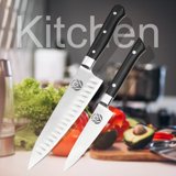 Ravlors Utility Knife Set, J2 Steel, 7.5 & 4.5 Inch, Black Handle