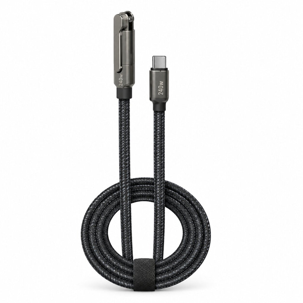 USB-C Cable with Fold-Out Phone Stand — Braided