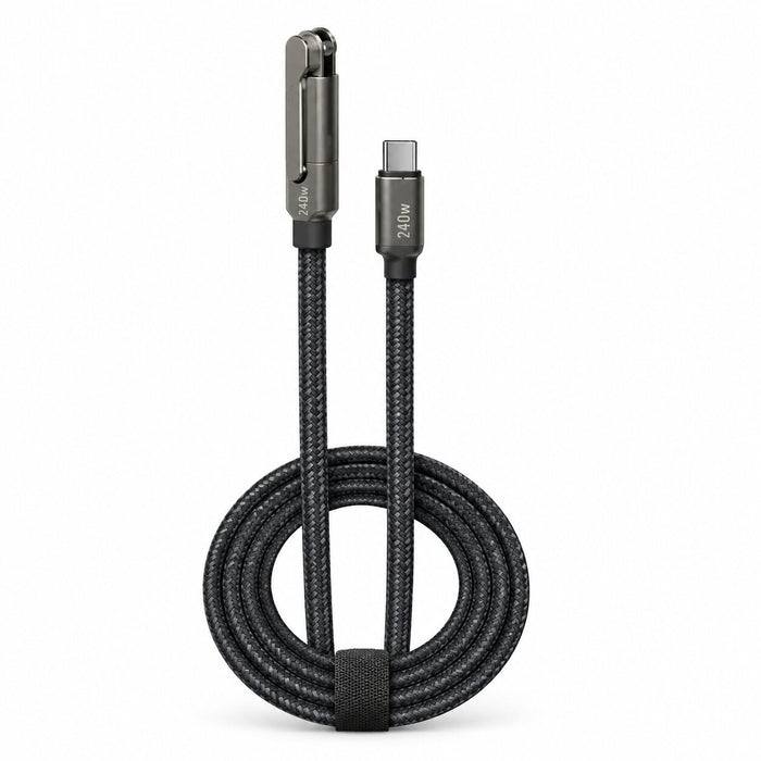 USB-C Cable with Fold-Out Phone Stand — Braided