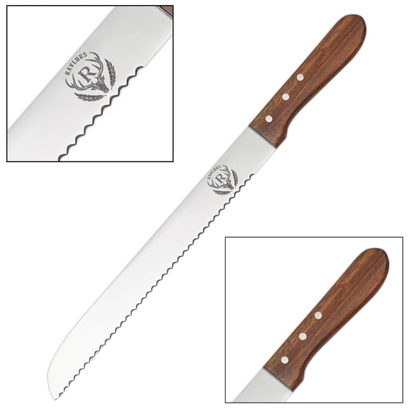 Ravlors 10-Inch Serrated Bread Knife, Rosewood Handle