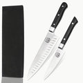 Ravlors Utility Knife Set, J2 Steel, 7.5 & 4.5 Inch, Black Handle