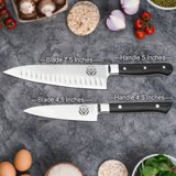 Ravlors Utility Knife Set, J2 Steel, 7.5 & 4.5 Inch, Black Handle